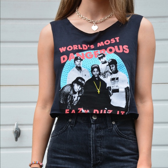 N.W.A Rhinestone Crop Top - Picture 3 of 5